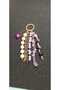 Purple Agate and Pink Quartz, Amethyst Natural Stone Pearl Detailed Bag Charm or Keychain - 5