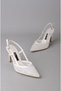 SEÇ 699 Tulle Detailed Mother-of-Pearl Shoes (Heel Height 9.5 cm) MOTHER-OF-PEARL - 5