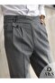 Ars Magi̇c Box New Season Cotton Baggy Double Pleated Comfortable Cut and Metal Buckle Standard Size Pants - 2