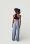 Palazzo Cut High Waist Fabric Palasia Trousers Gray - 3