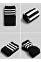 Women's White 3 Stripes Black Knee High Cotton Socks - 4