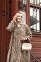 Half Button Detailed Viscon Dress Light Brown - 2