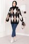 Baklava Pattern Oversized Knitwear Sweater Black