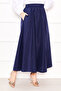 Pocket Detailed Sports Terry Cotton Skirt Navy Blue - 2