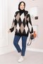Baklava Pattern Oversized Knitwear Sweater Black - 4