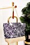 Patterned Straw Detailed Beach Bag -127