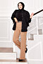 piped Camel with Elastic Waist at the Front Palazzo Pants