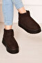 Platform Fur Lined Boots Brown
