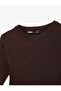 Long Sleeve Crew Neck Belt Detailed Peplum Cut Knitwear Sweater - 5