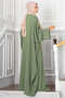 Leyli Tesettür Abaya Set Mint - 5