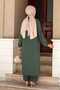 Buttoned Aerobin Hijab Double Set Khaki - 4