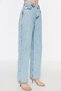90's Blue Lycra Super High Waist Loose Jean Trousers - 7