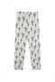 Organic Beige Botanical Garden Floral Patterned Elastic Waist Long Sleeve Girls' Pajama Set - 3