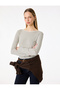 Lace Detailed Viscose Blend Boat Neck Long Sleeve T-Shirt - 2