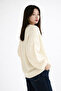 Ecru Crew Neck Oversize Women's Knitwear Sweater - 4