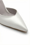 Women's Asymmetrical Strappy Pointed Toe Elegant Slim Design White Casual Heeled Shoes - 8