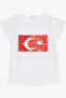 Girl's T-Shirt Sequined Crescent Star 6-14 Years, White - 4