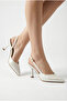 Women's Satin Design Asymmetrical Banded Pointed Toe Thin Heeled Shoes - 6