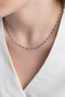 Stainless Steel Non-Tarnishing Women's Chain Necklace |   Singapore Model Lip Chain Silver Color - 3