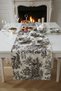 British French Peasants Black Rustic Vintage Patterned Decorative Runner Cover Tablecloth - 3