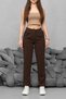 Women's High Waist Lycra Stretchy Carrot Cut Fabric Pants - 3