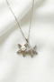Starfish Model Pearl Detailed Stainless Steel Silver Color Women's Necklace