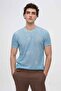 Slim Fit Cobalt Blue Stripe Printed T-Shirt - 2