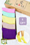 5 Pairs of Women's Boxed Bamboo Seamless Perfumed Booties Socks - 8
