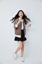 Brown Beautifull Written Sleeve Stripe Girl's College Cardigan 21193 - 2
