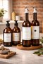 4-Piece Set of 2 Amber 750ml Oil Bottles, 2-Piece Amber Soap Dispenser Kitchen Oil Bottle Soap Dispenser Set (Without Stand) - 8