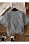 Women's Oversize Endles Printed Gray T-Shirt - 2