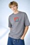 Men's Life Loop Hi Printed Geometric Patterned Crew Neck Gray T-Shirt