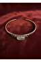 Antique Copper Handcuff Bracelet with Crystal Quartz Stone - 3
