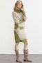 Full Fisherman Sweater Skirt Knitwear Set - Green-Dark Beige - 5