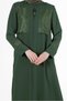 Shiny Fabric Detail Zippered Coat 10535 - 4