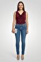 Women Regular Fit Plain Stretchable Denim Jeans, Blue - 2