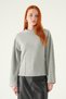 Gray Pearl Detail Sweater 3129A