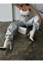 Metallic Silver Cargo Pants - 2