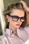 Swank Unisex Black Square Frame Tinted Glass Sunglasses
