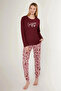 İnspive Claret Red Women's Long Sleeve Pajama Set - 4