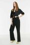 Sinsinati Black Lycra Super High Waist Loose Jeans Palazzo Trousers. (SUPER HIGH.) Wide Leg.