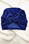 Velvet Bow Baby Bonnet Navy Blue - 2