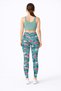 Women's Turquoise Floral Patterned High Waist Casual Sports Leggings - 6