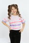 Girl's Printed Crew Neck Short Sleeve T-Shirt - Long Back - 3
