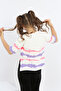 Girl's Printed Crew Neck Short Sleeve T-Shirt - Long Back - 6