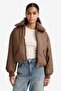 Water Repellent Regular Fit Polo Collar Faux Leather Coat F2813Ax25Wn - 3