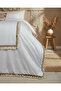 White Pompom 100% Cotton Single Duvet Cover Set - 5