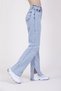 Mansory Fashionnova Its Blue Snow Ripped Lycra Super High Waist Loose Leg Jeans - 3