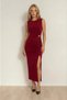 Women's Accessories Detailed Drape Lycra Fabric Sleeveless Long Dress - 2