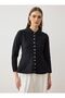 A Form Shirt Collar Premium Knitwear Cardigan - Black - - 3